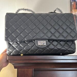 Black Quilted Leather Shoulder Bag
